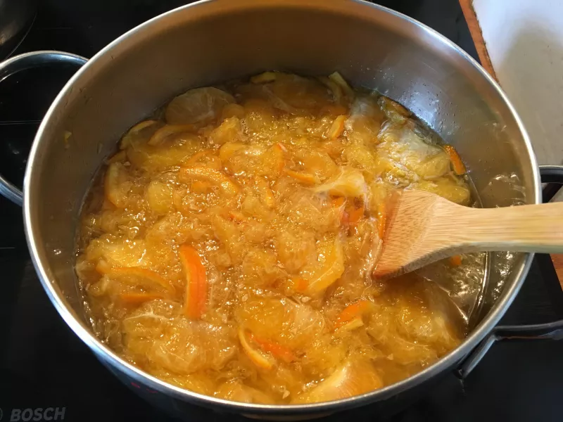 oranges cuisson eau chaude casserole