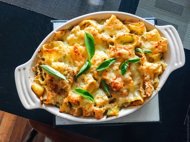 pâtes cuites au four
